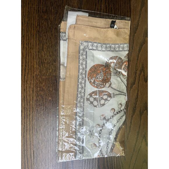Fashion Nova Hairs A Mess head scarf beige gold and white original package NWT - Picture 3 of 6